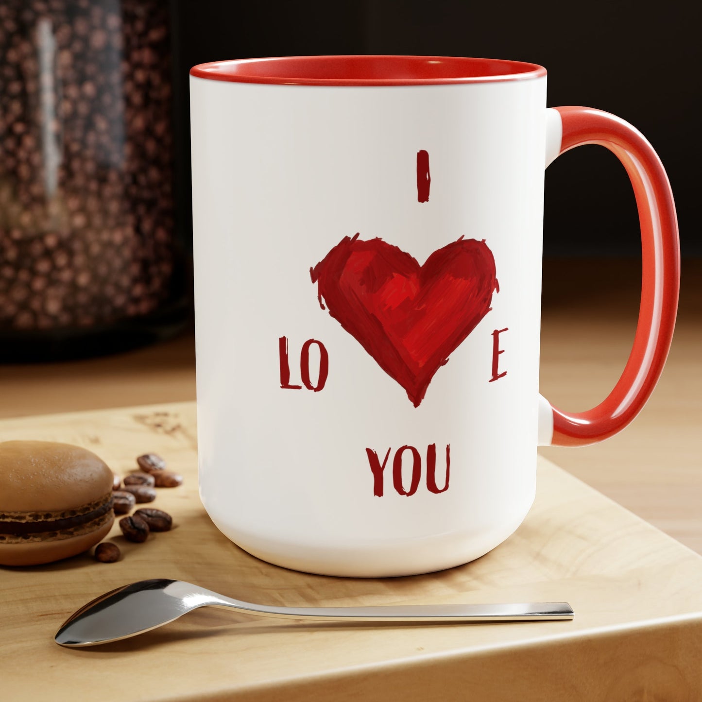 I Love You Two-Tone Coffee Mugs, 15oz