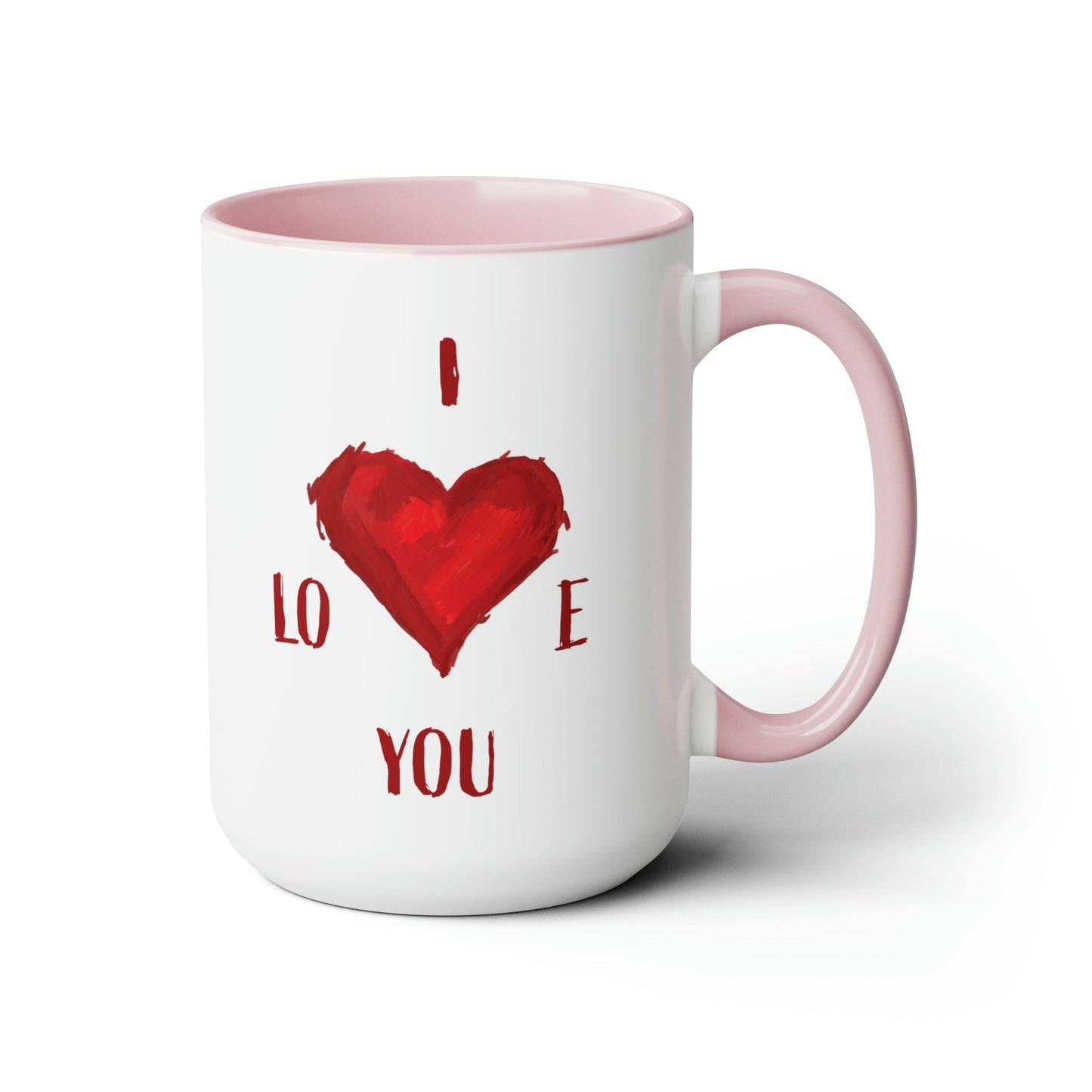 I Love You Two-Tone Coffee Mugs, 15oz