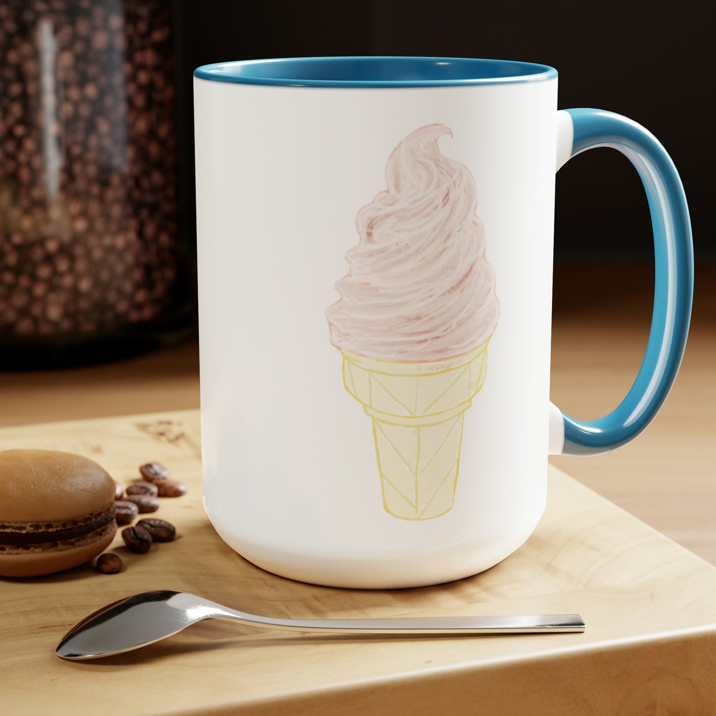 Ice Cream Two-Tone Coffee Mugs, 15oz