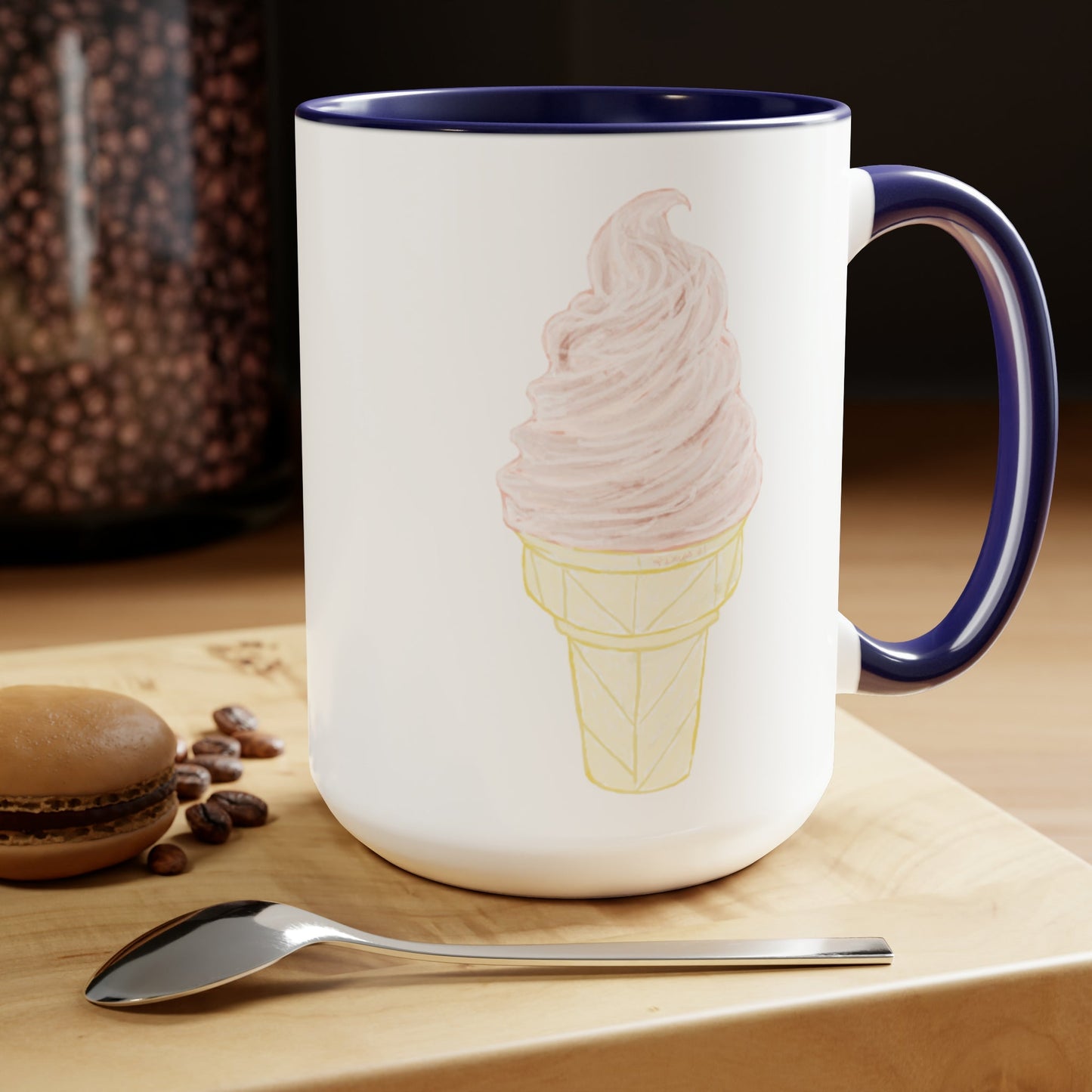 Ice Cream Two-Tone Coffee Mugs, 15oz