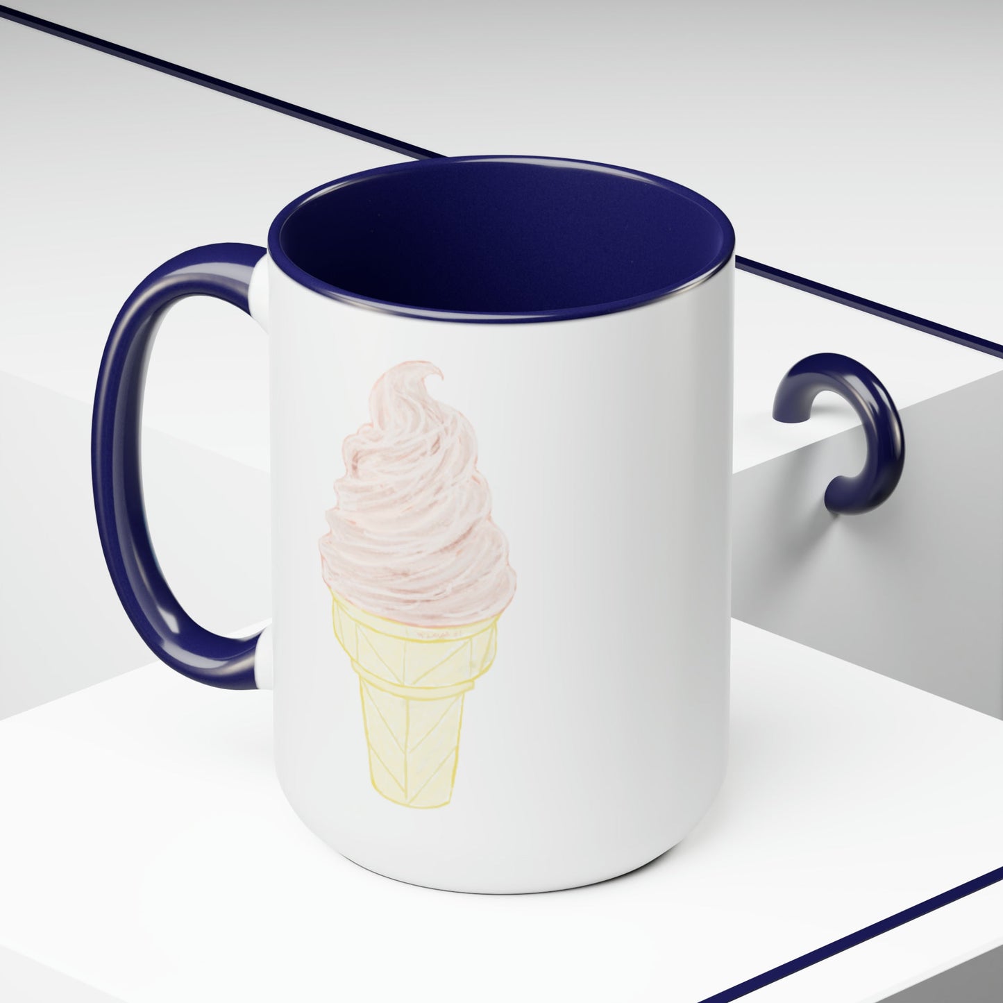 Ice Cream Two-Tone Coffee Mugs, 15oz