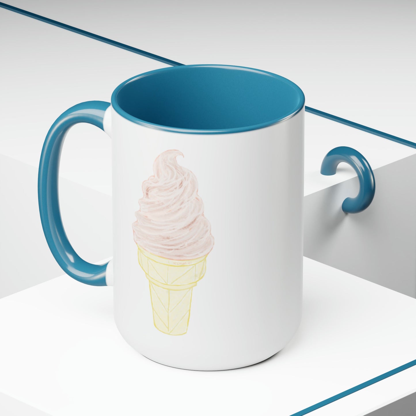 Ice Cream Two-Tone Coffee Mugs, 15oz