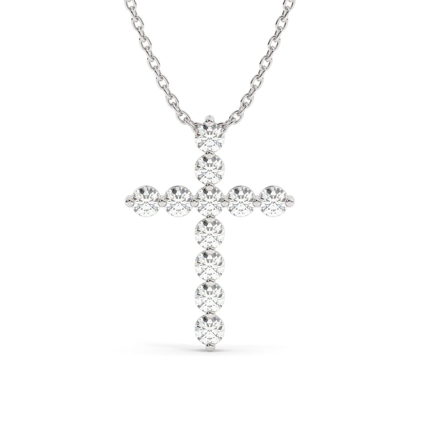 1 CT Floating Diamond Cross Necklace