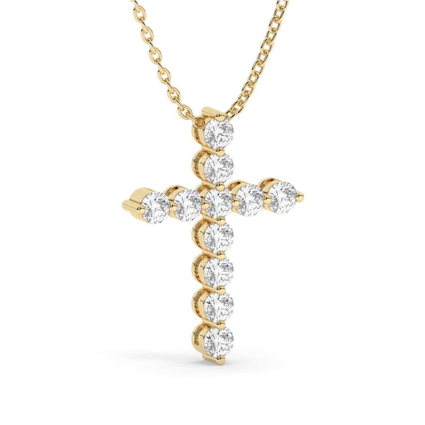 1 CT Floating Diamond Cross Necklace