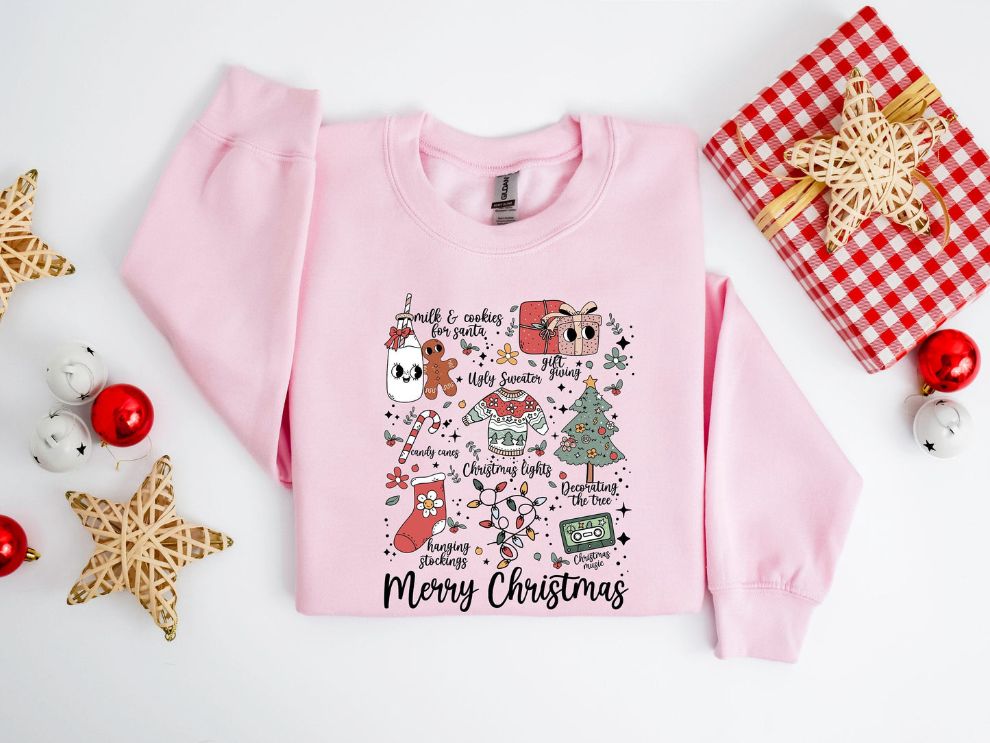 Christmas Doodle 100% Cotton T-shirt High Quality