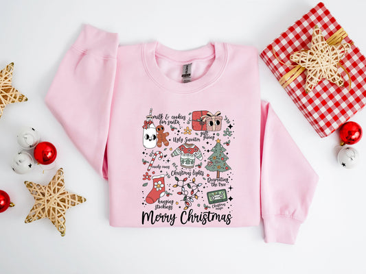 Christmas Doodle 100% Cotton T-shirt High Quality