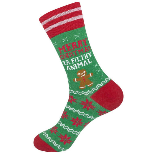 Merry Christmas Ya Filthy Animal Socks