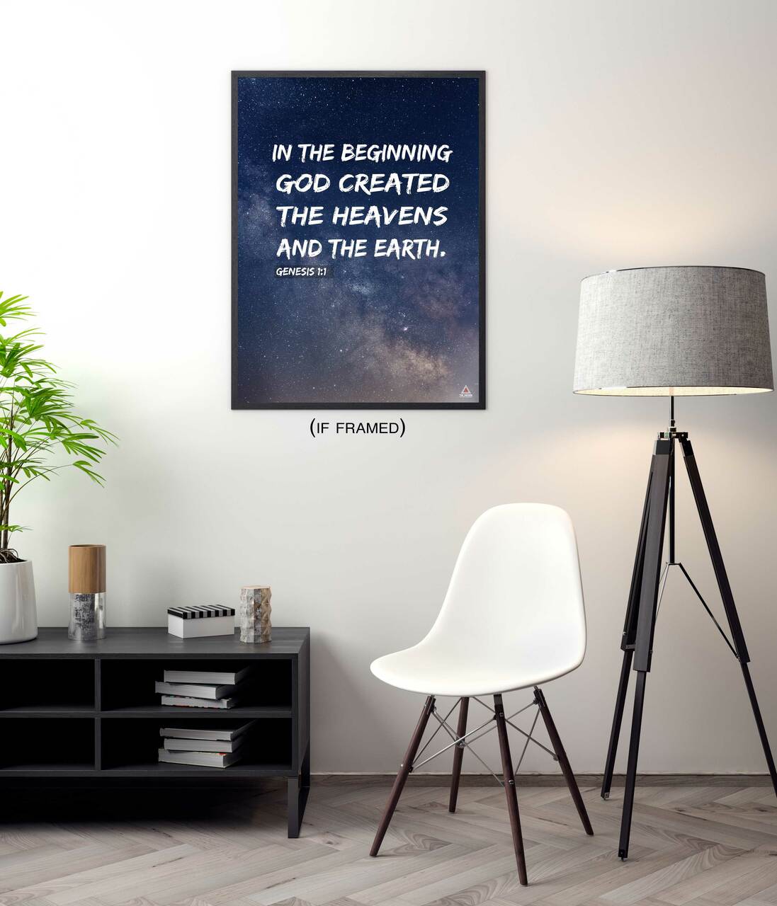 Genesis 1:1 Poster In the Beginning Bible Scripture Verse Quote Wall Art (18"x24")