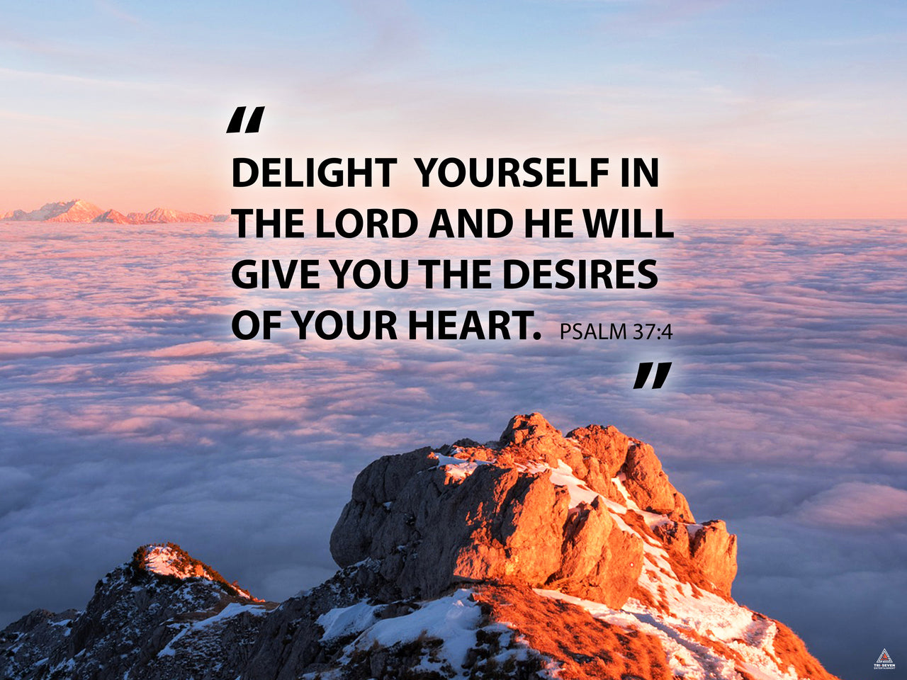 Psalm 37:4 Poster Delight Yourself in the Lord Bible Verse Quote Wall Art (24"x18")