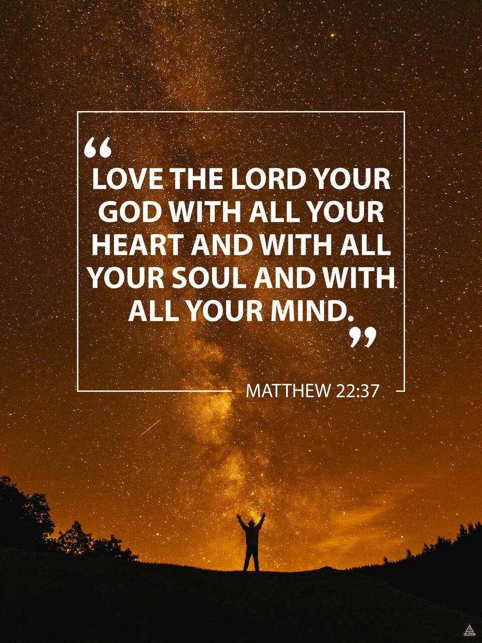 Matthew 22:37 Poster Love God with All Your Heart Bible Verse Quote Wall Art (18"x24")