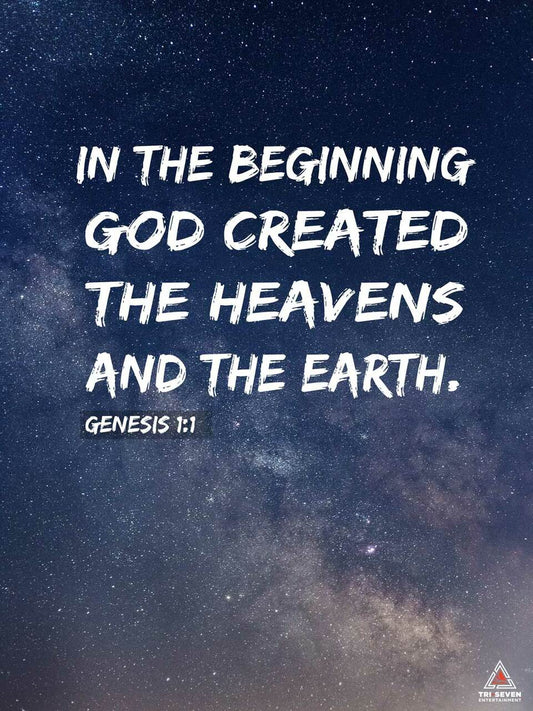 Genesis 1:1 Poster In the Beginning Bible Scripture Verse Quote Wall Art (18"x24")