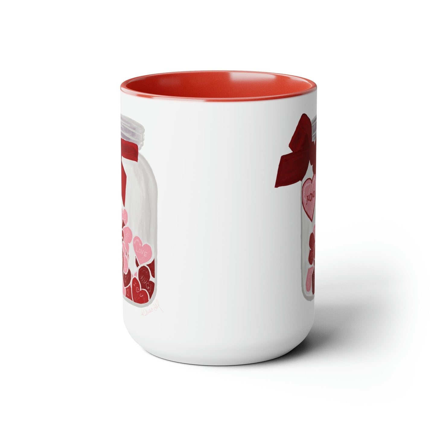 Jar of Hearts Two-Tone Coffee Mugs, 15oz (Multiple colors)