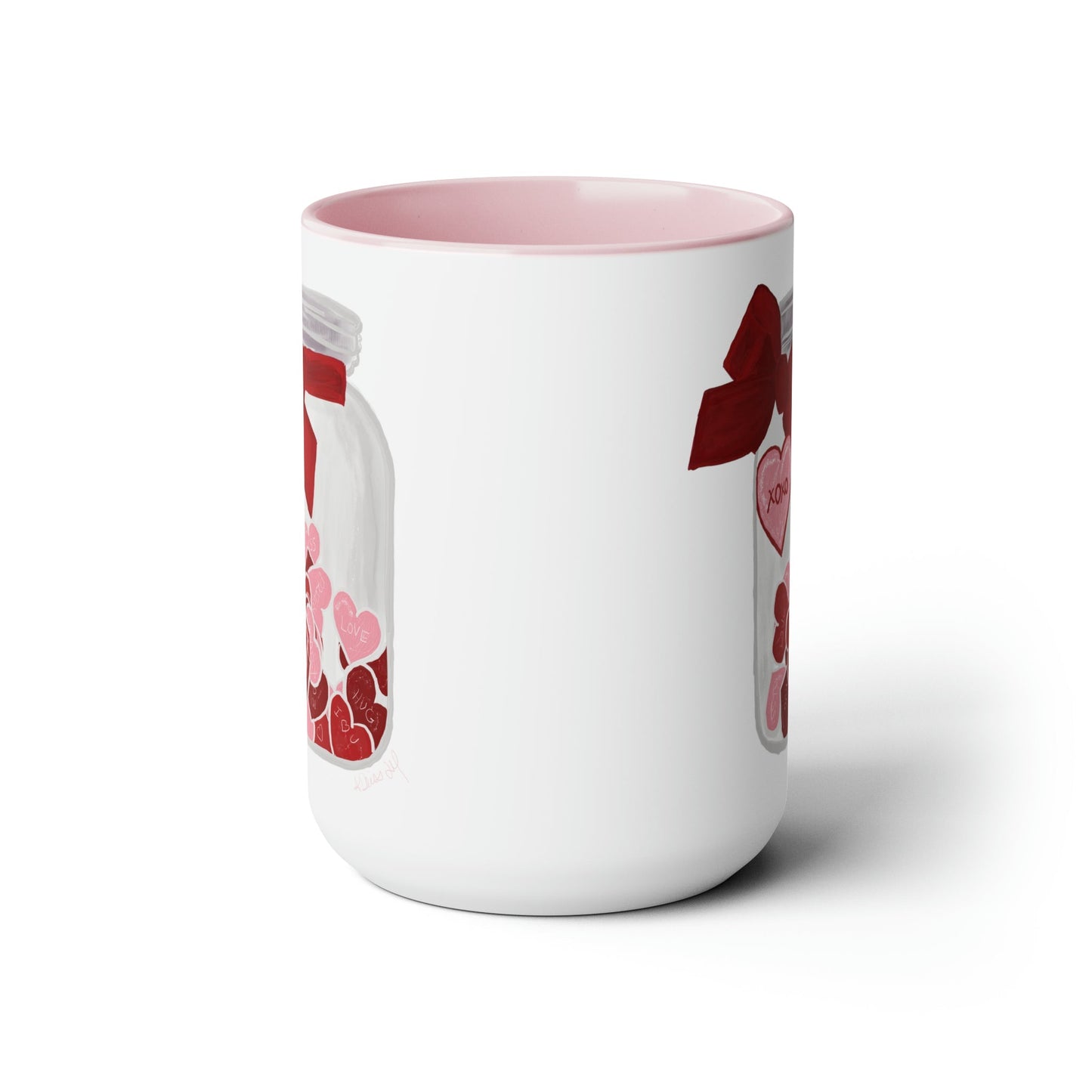 Jar of Hearts Two-Tone Coffee Mugs, 15oz (Multiple colors)