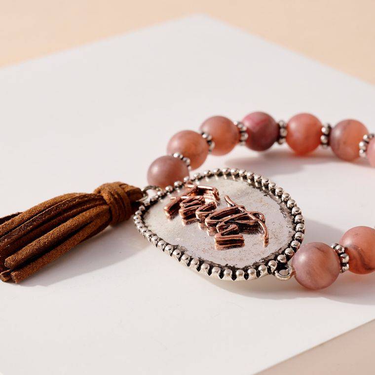 Faith Tassels Stone Beaded Stretch Bracelet