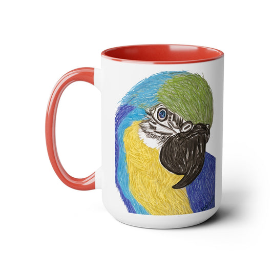 Macaw Two-Tone Coffee Mugs, 15oz