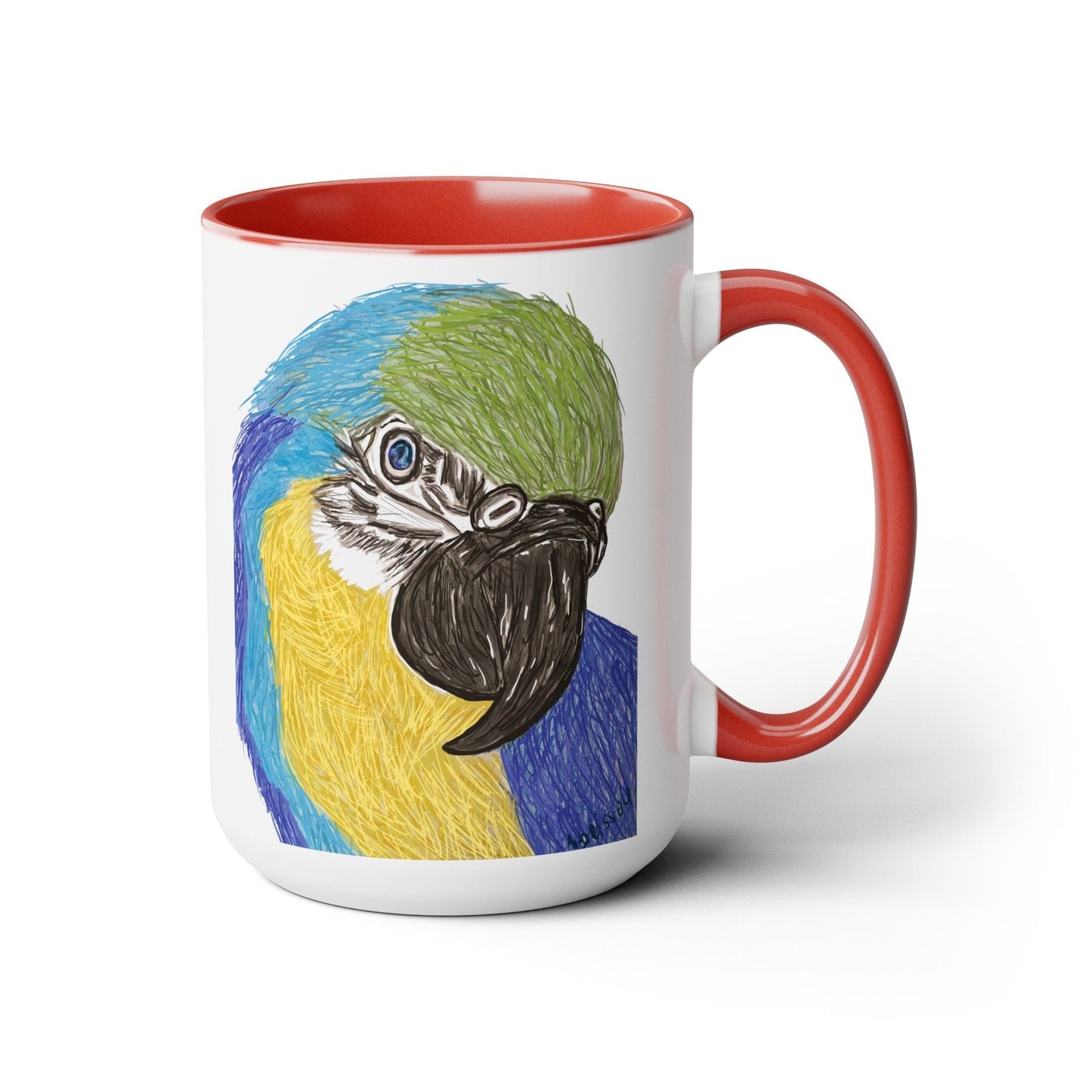 Macaw Two-Tone Coffee Mugs, 15oz