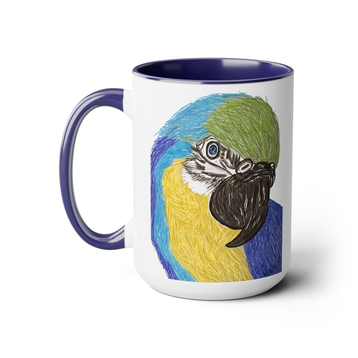 Macaw Two-Tone Coffee Mugs, 15oz