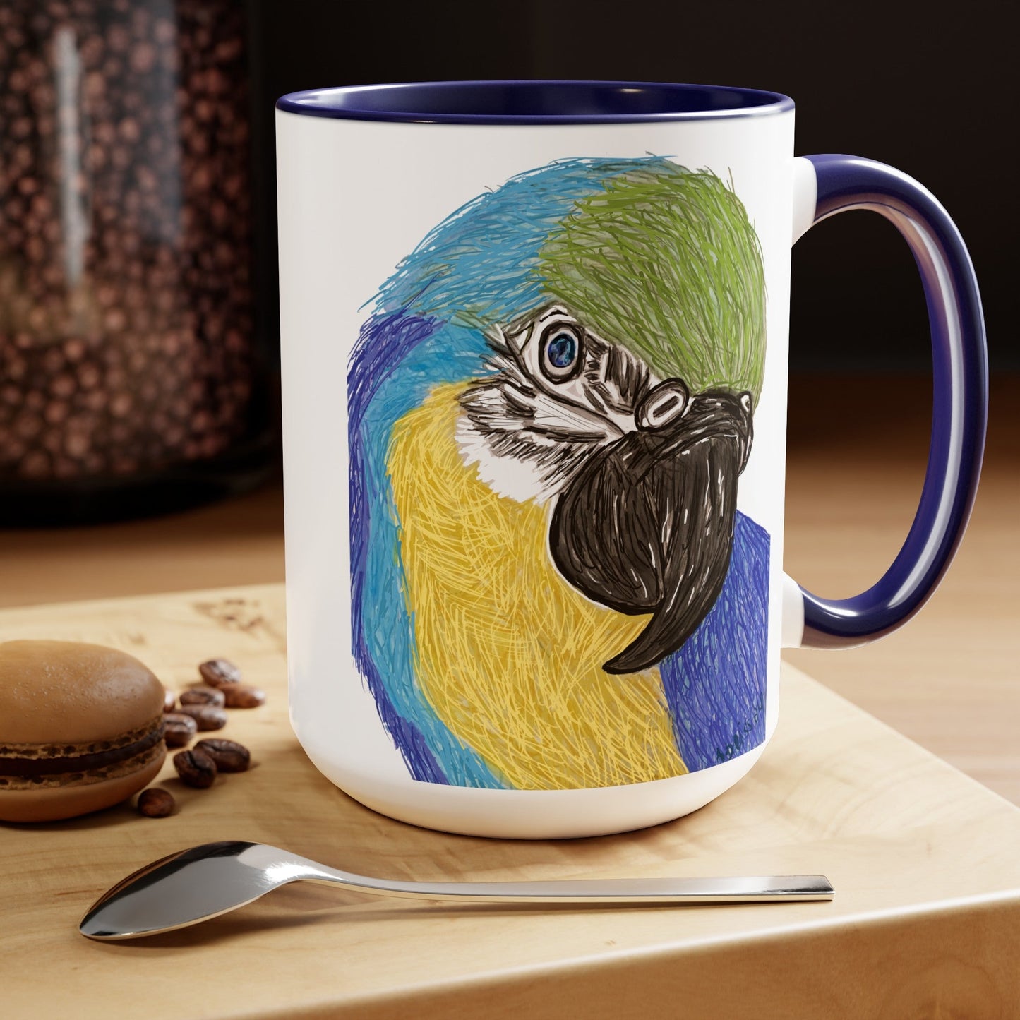 Macaw Two-Tone Coffee Mugs, 15oz