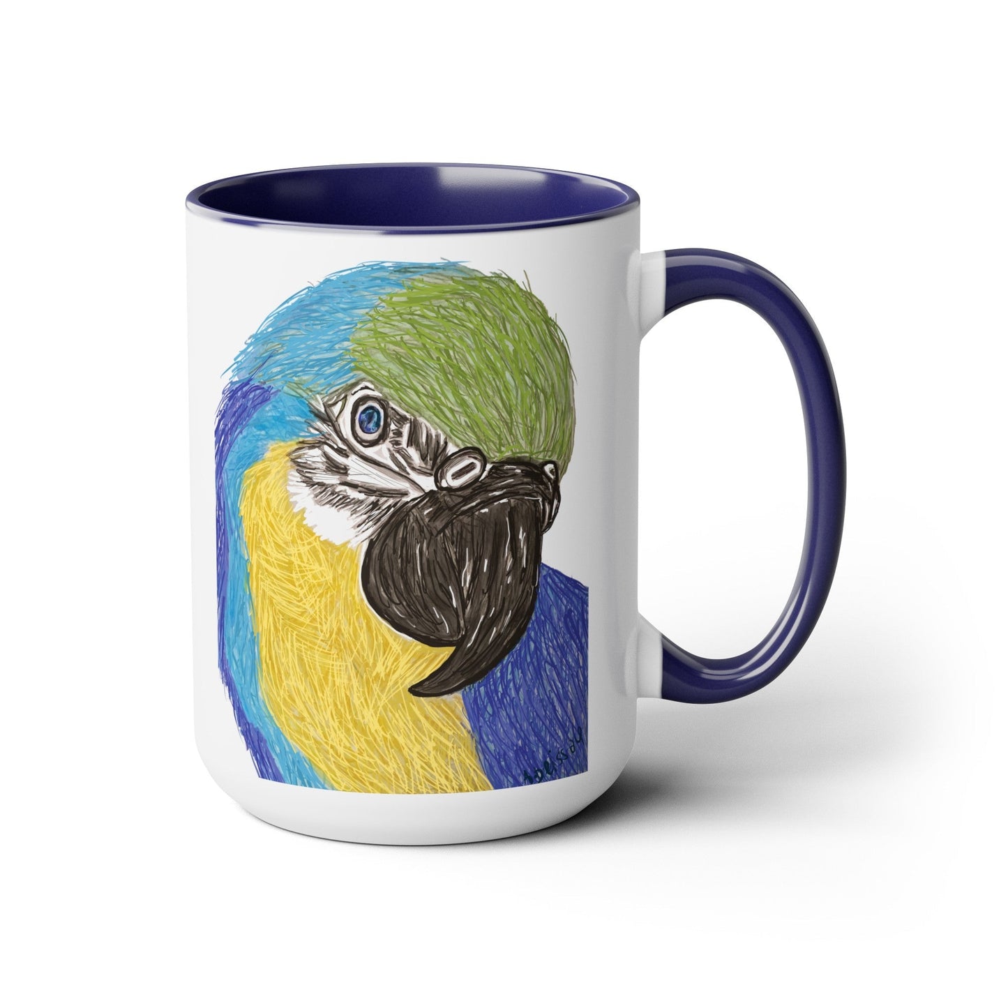 Macaw Two-Tone Coffee Mugs, 15oz