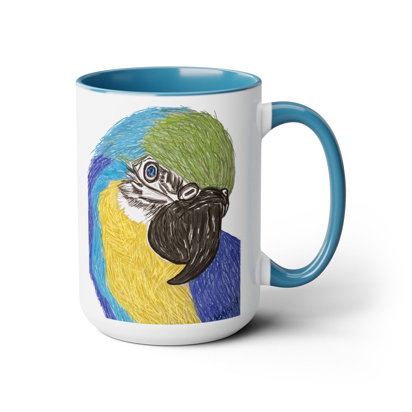 Macaw Two-Tone Coffee Mugs, 15oz