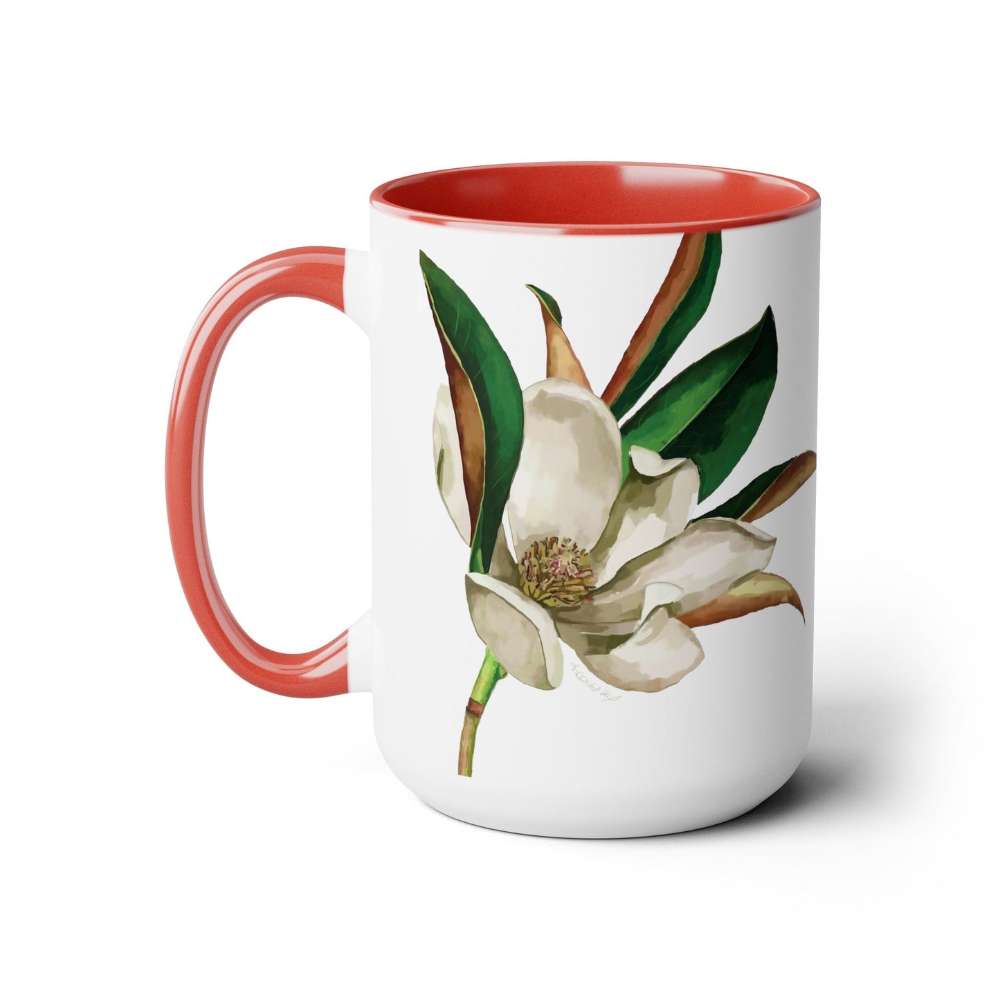 Magnolia Two-Tone Coffee Mugs, 15oz