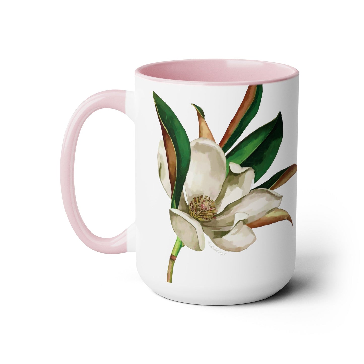 Magnolia Two-Tone Coffee Mugs, 15oz