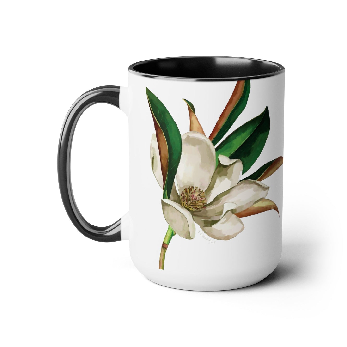 Magnolia Two-Tone Coffee Mugs, 15oz