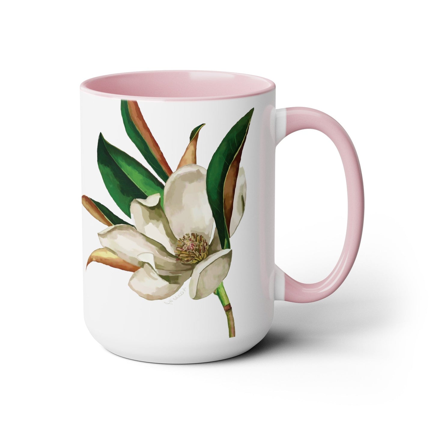 Magnolia Two-Tone Coffee Mugs, 15oz