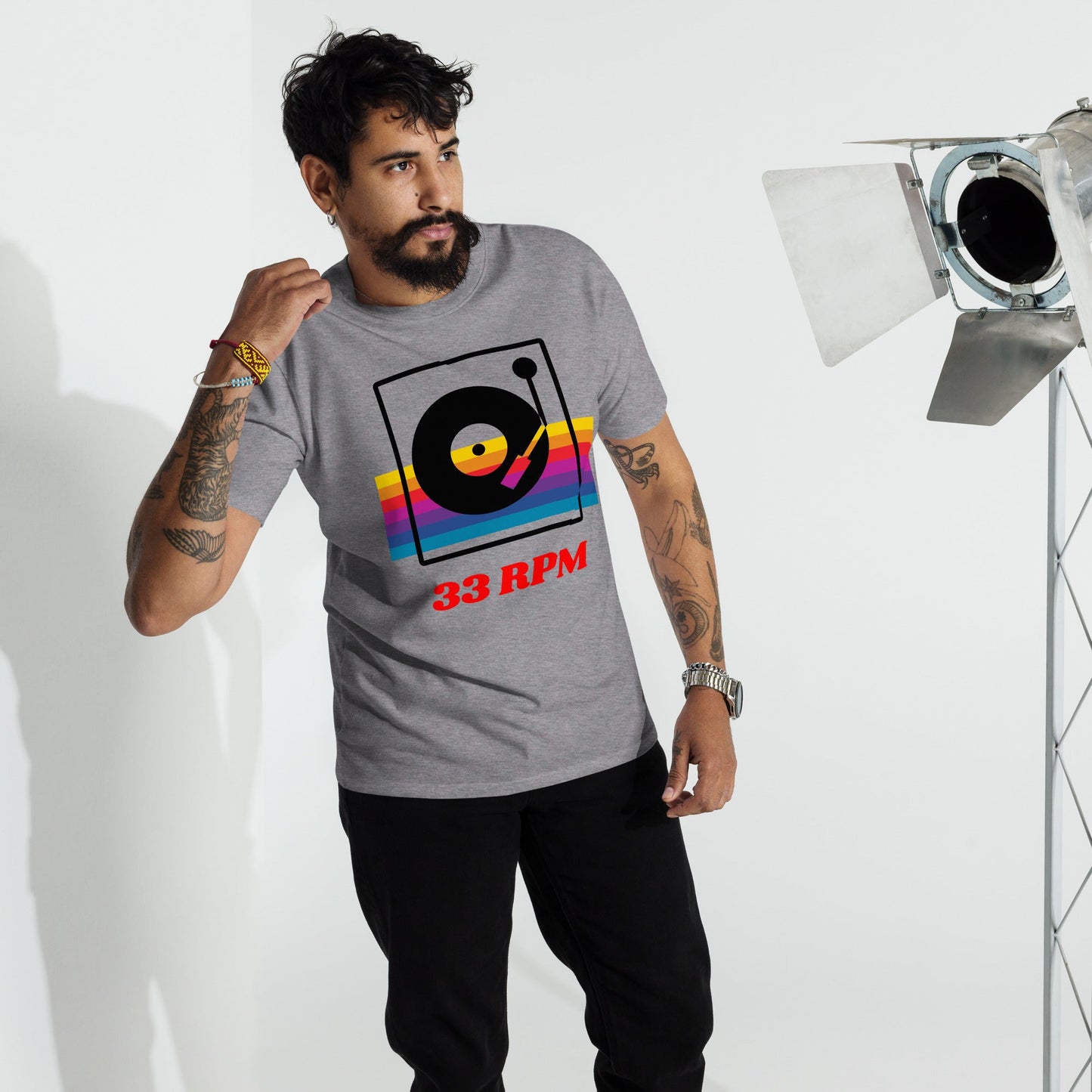 33 RPM Retro Print Unisex Heavyweight Tee