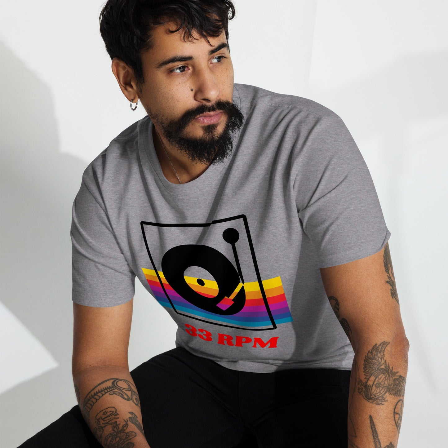 33 RPM Retro Print Unisex Heavyweight Tee