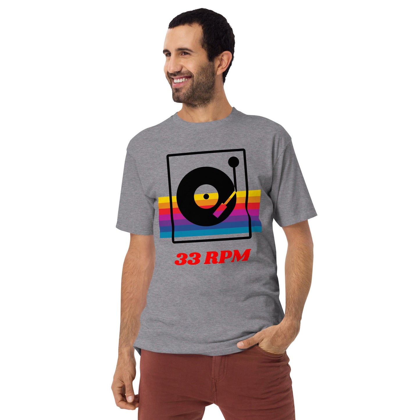 33 RPM Retro Print Unisex Heavyweight Tee