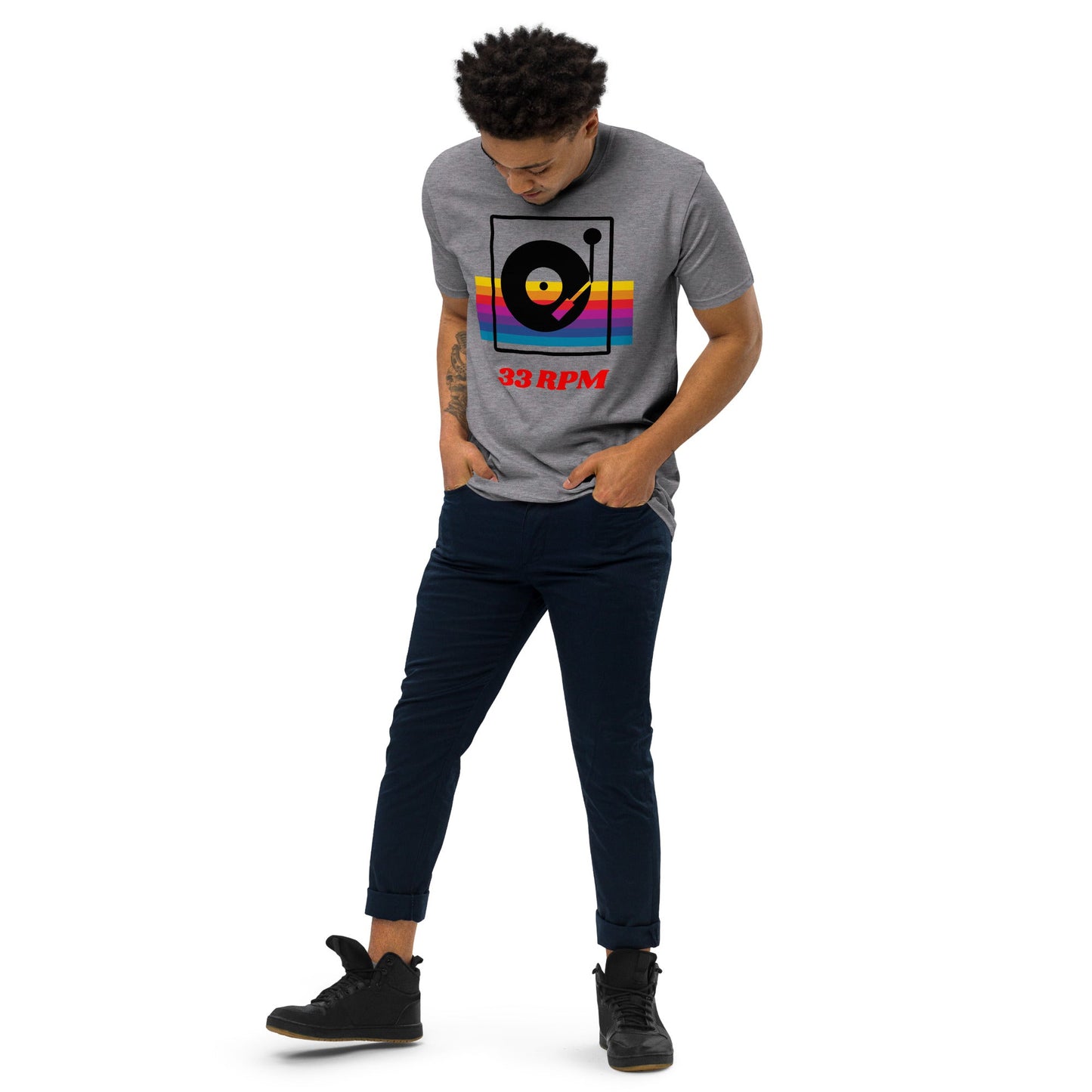 33 RPM Retro Print Unisex Heavyweight Tee