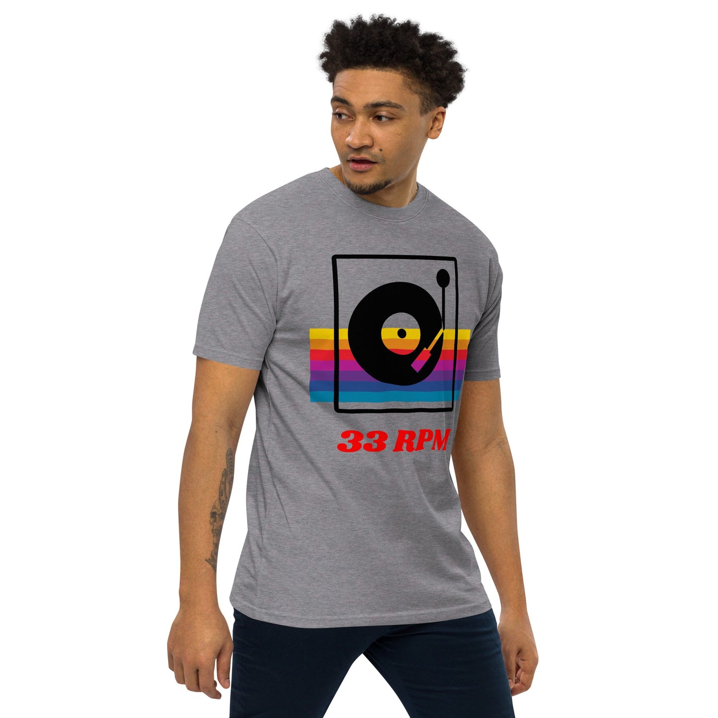 33 RPM Retro Print Unisex Heavyweight Tee