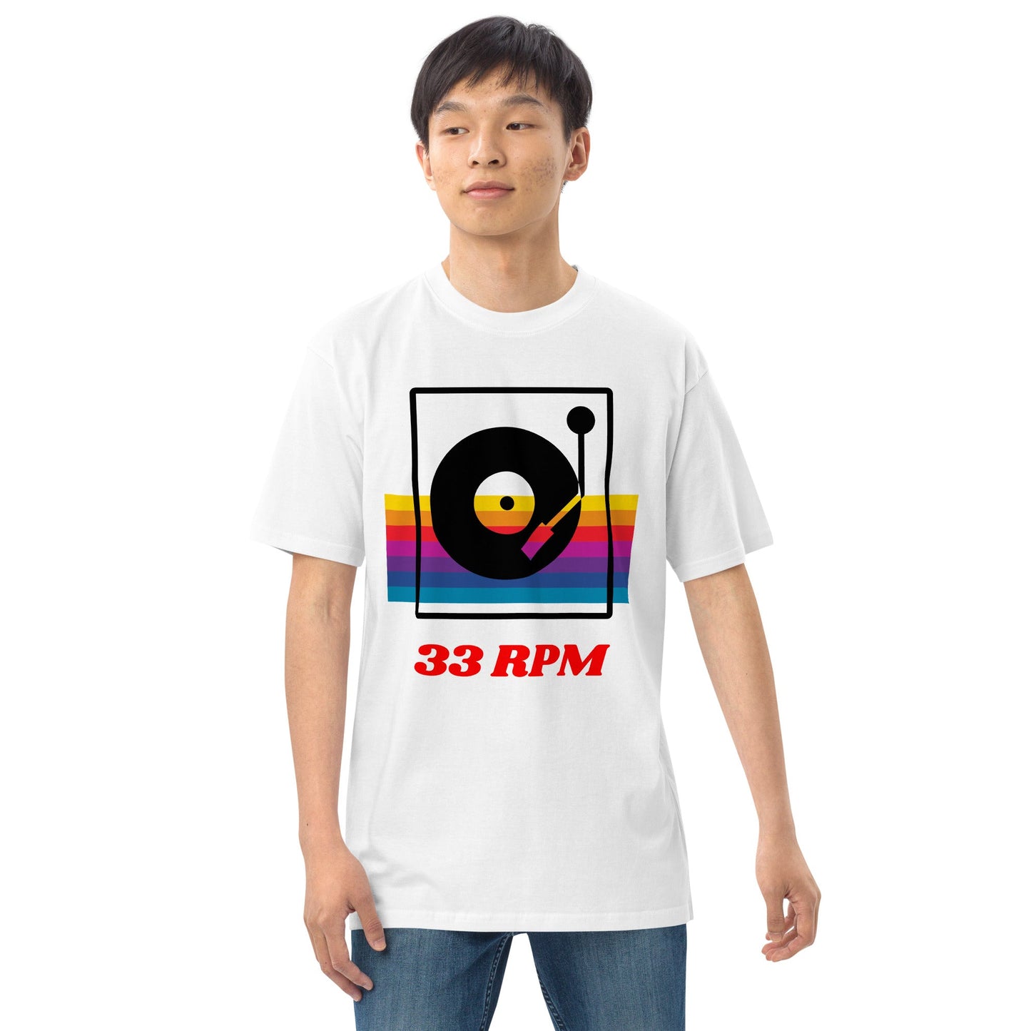 33 RPM Retro Print Unisex Heavyweight Tee