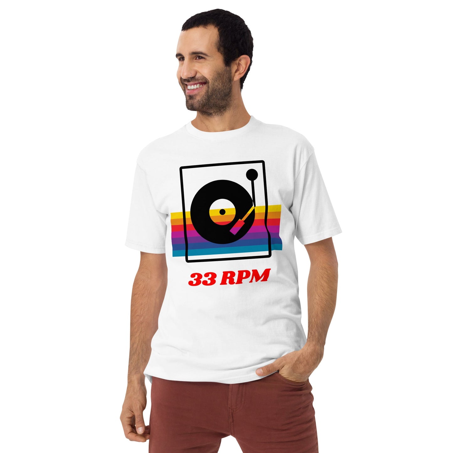 33 RPM Retro Print Unisex Heavyweight Tee