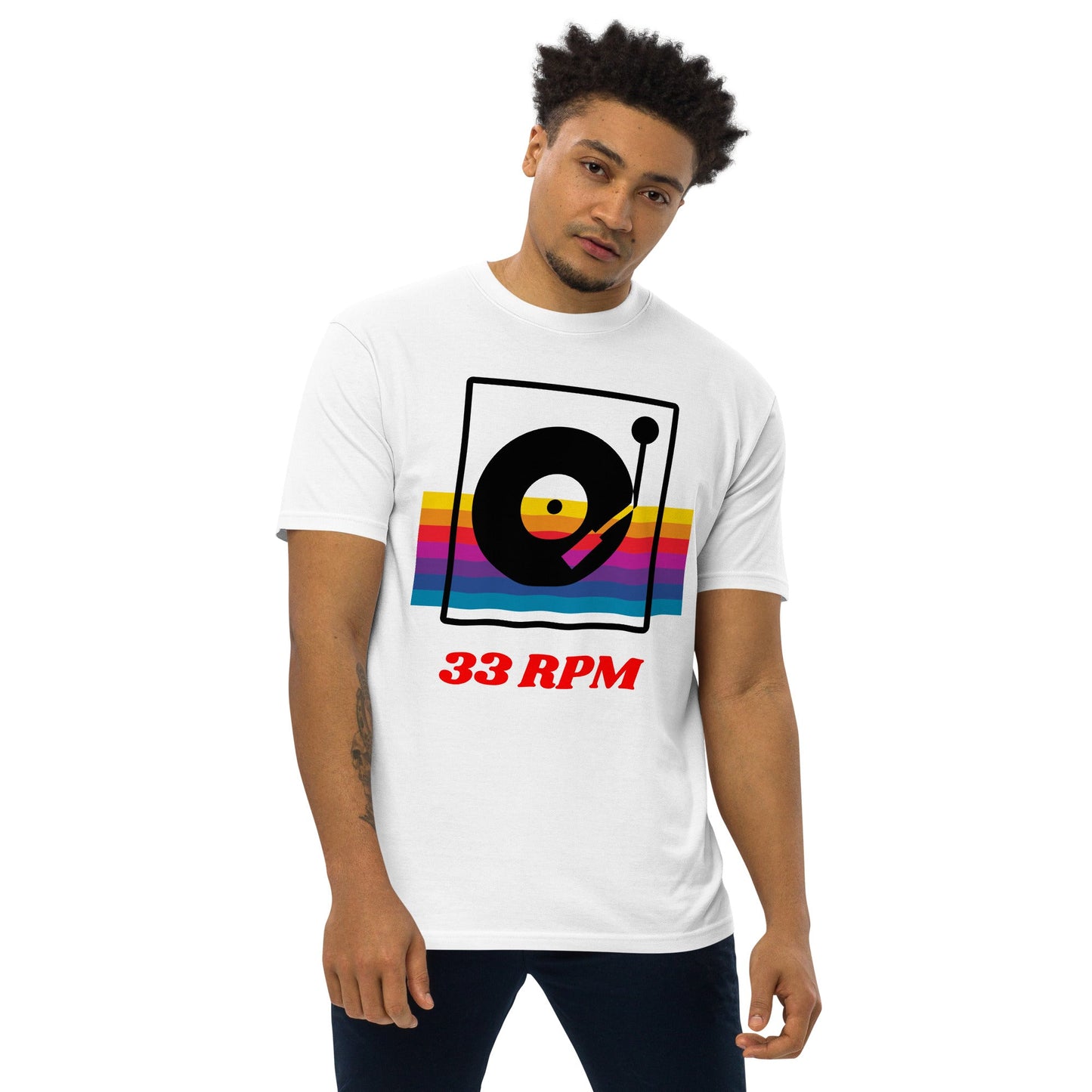 33 RPM Retro Print Unisex Heavyweight Tee