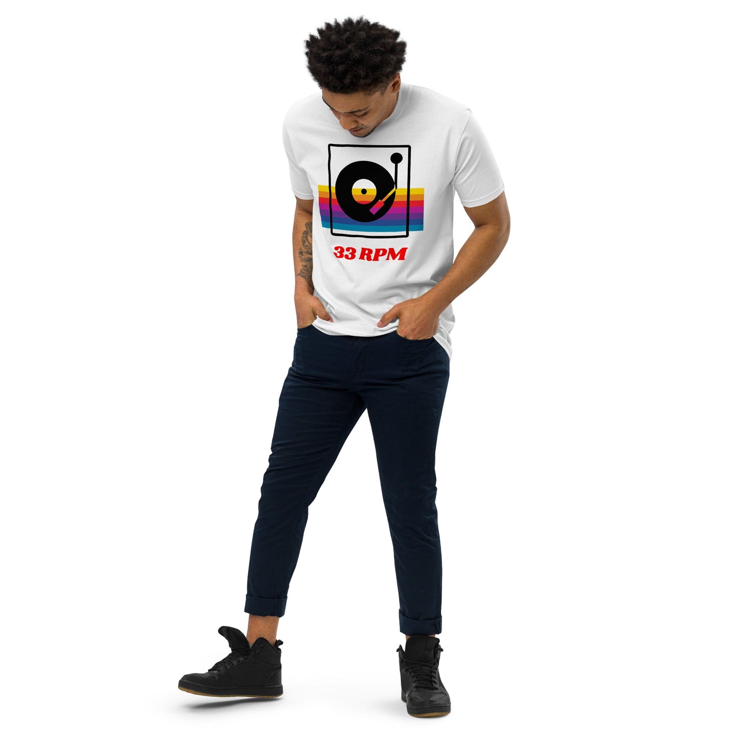 33 RPM Retro Print Unisex Heavyweight Tee