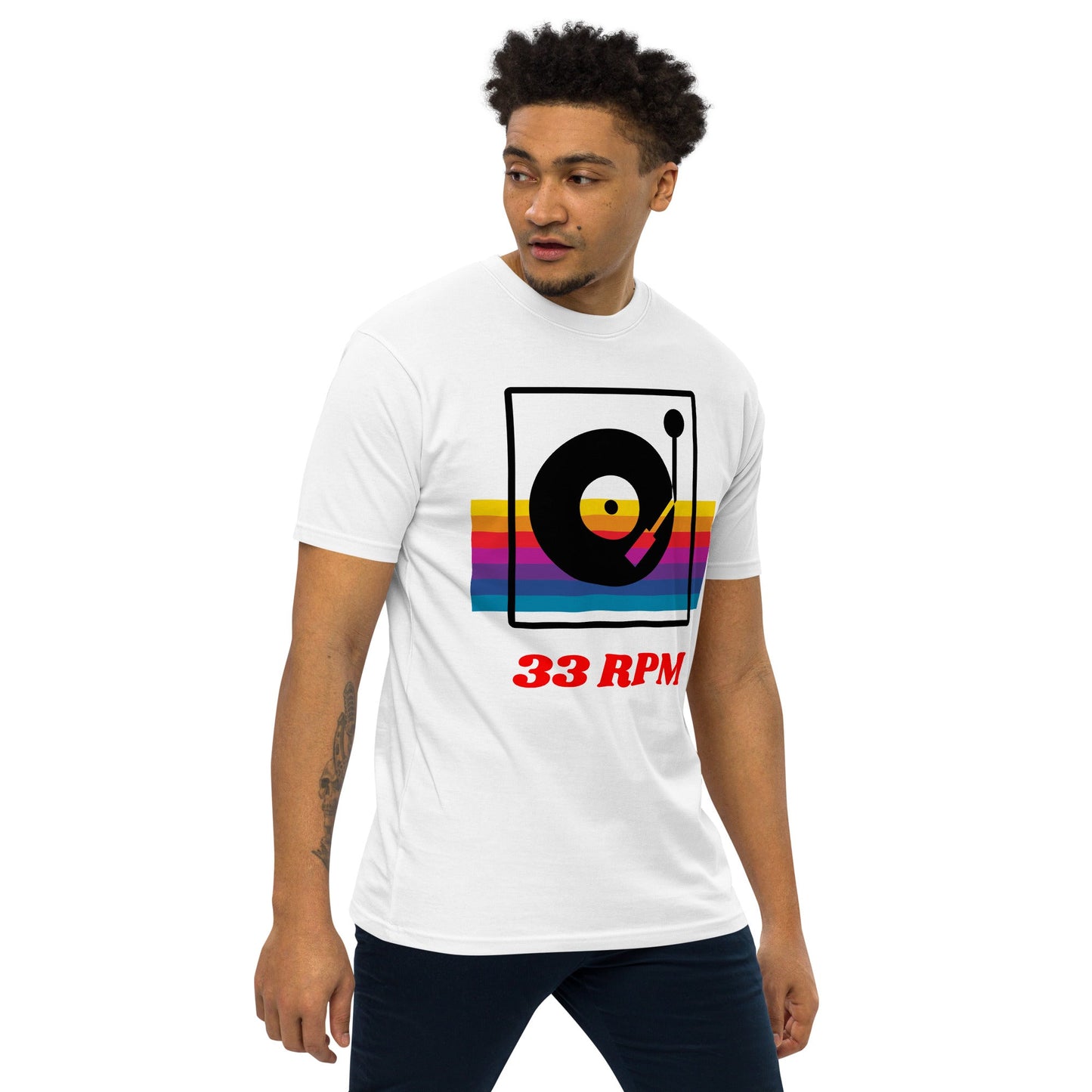 33 RPM Retro Print Unisex Heavyweight Tee