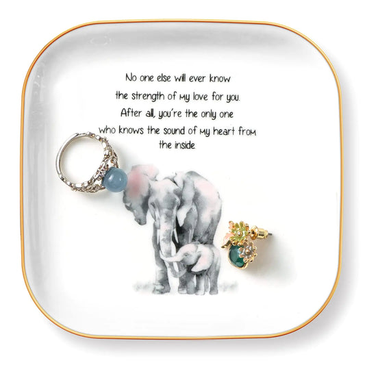 PUDDING CABIN, Elephant Ring Dish “No One Else Will Ever Know The Strength Of My Love For You"