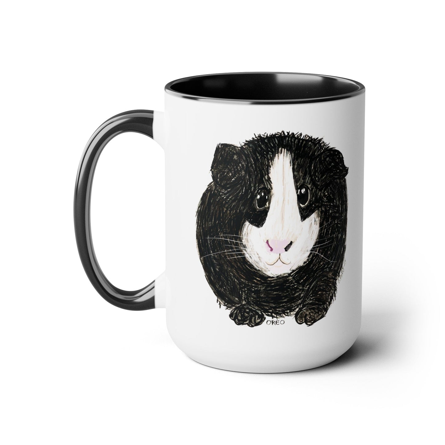 Oreo- Guinea Pig Two-Tone Coffee Mugs, 15oz