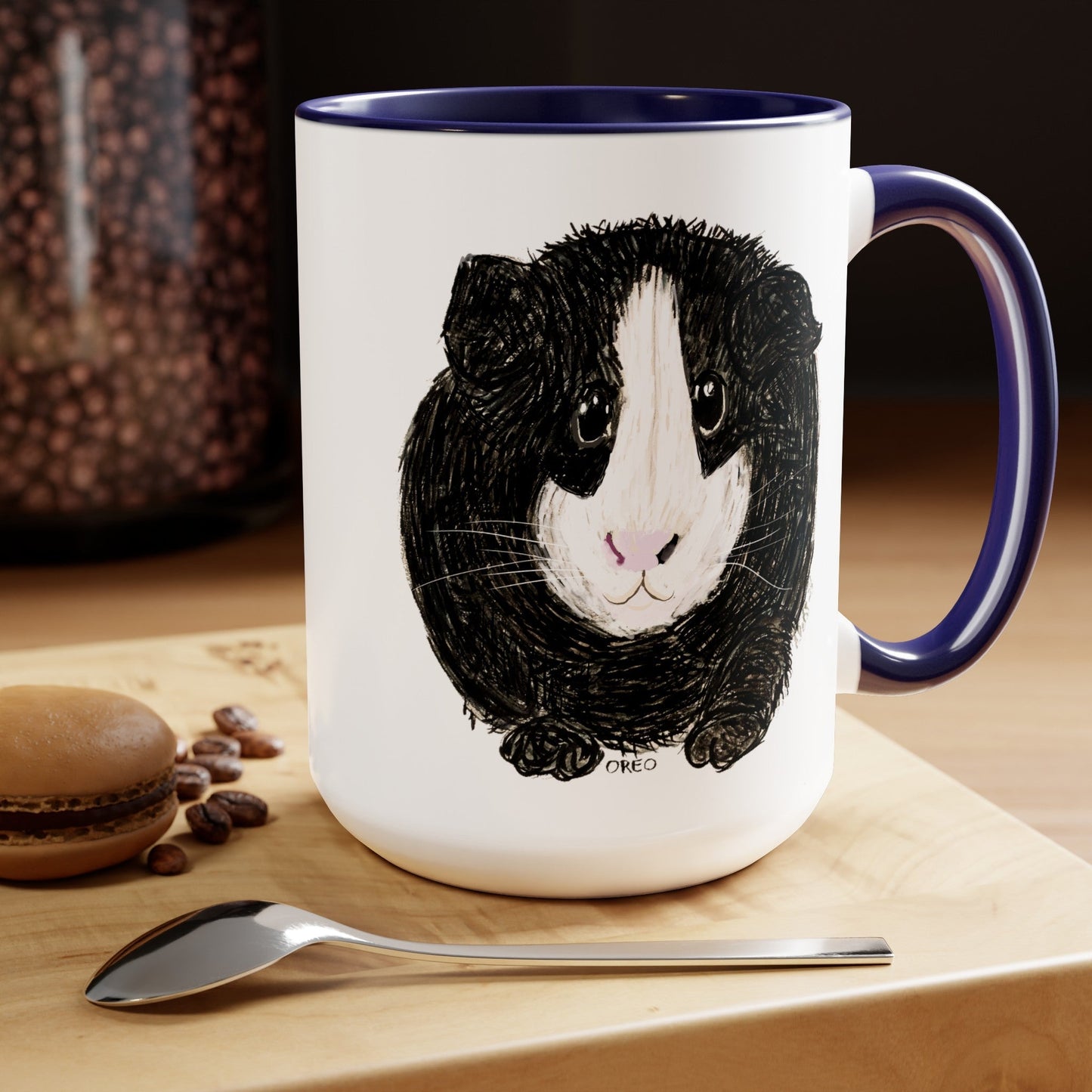 Oreo- Guinea Pig Two-Tone Coffee Mugs, 15oz