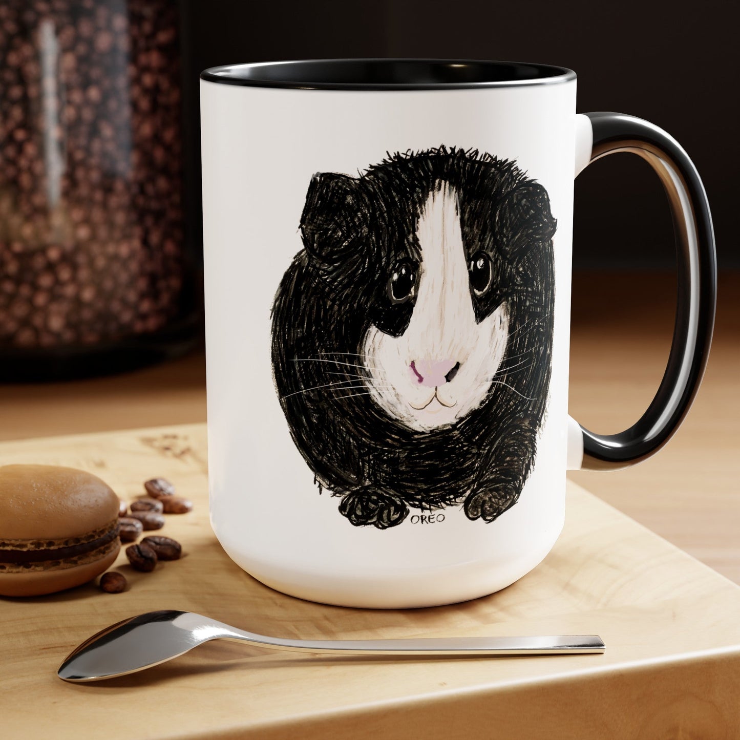 Oreo- Guinea Pig Two-Tone Coffee Mugs, 15oz