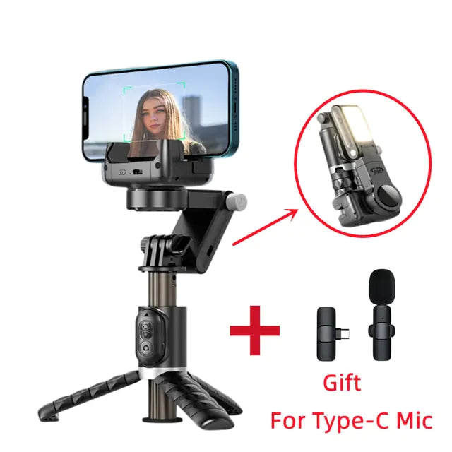 360 Rotation Gimbal Stabilizer Selfie Stick Tripod