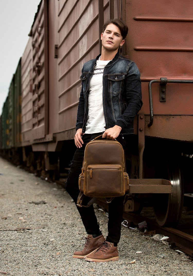 The Langley Backpack | Genuine Vintage Leather Backpack -