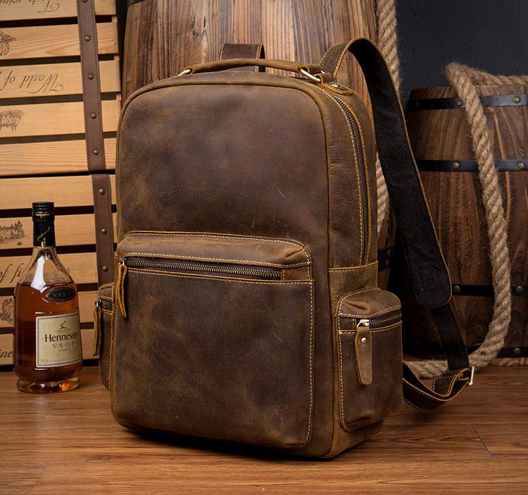 The Langley Backpack | Genuine Vintage Leather Backpack -