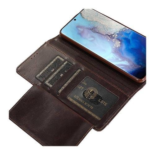 Brown Faux Leather Wallet Case - Samsung Galaxy Note20 Ultra