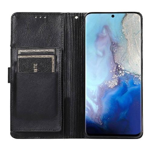 Black Faux Leather Wallet Case - Samsung Galaxy Note20