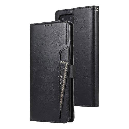 Black Faux Leather Wallet Case - Samsung Galaxy Note20