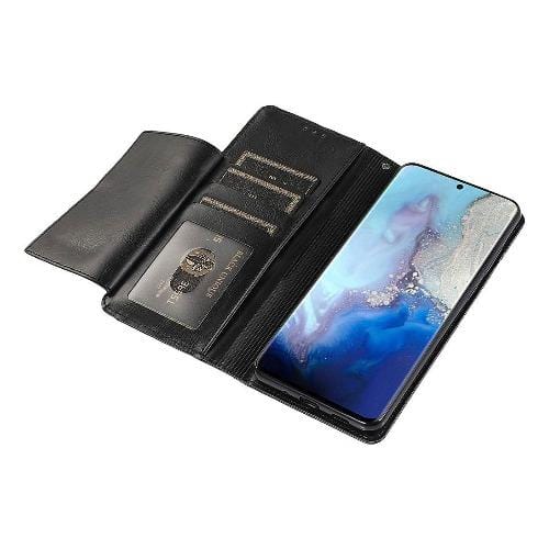 Black Faux Leather Wallet Case - Samsung Galaxy Note20