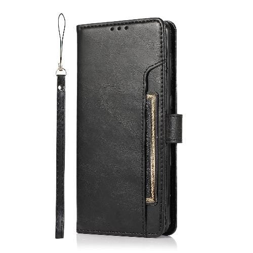 Indy Series Black Vegan Leather Wallet Case - Samsung Galaxy S21 Plus